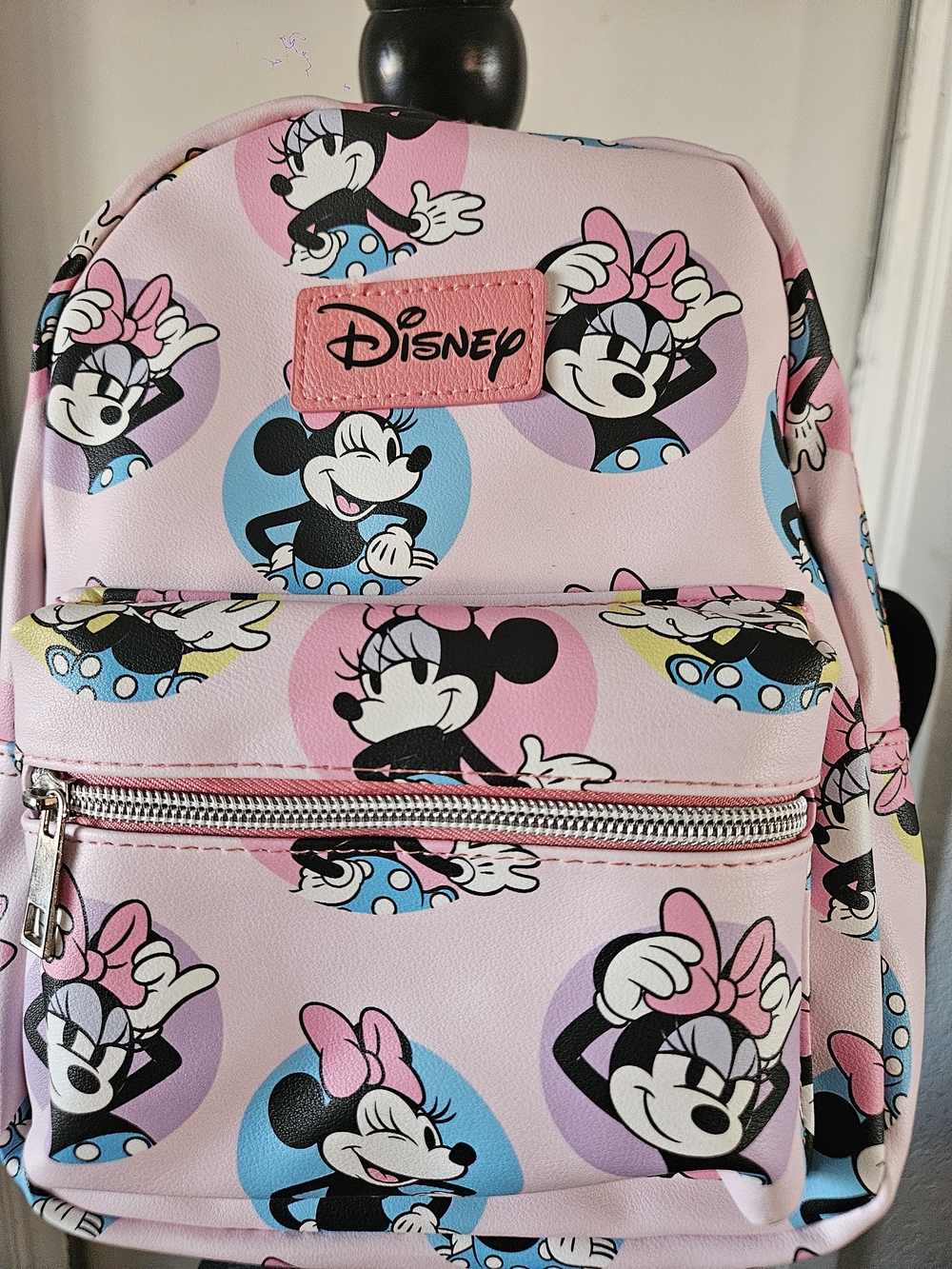 Disney Pink Minnie Mouse Kids Backpack with Blue & Purple Accents
